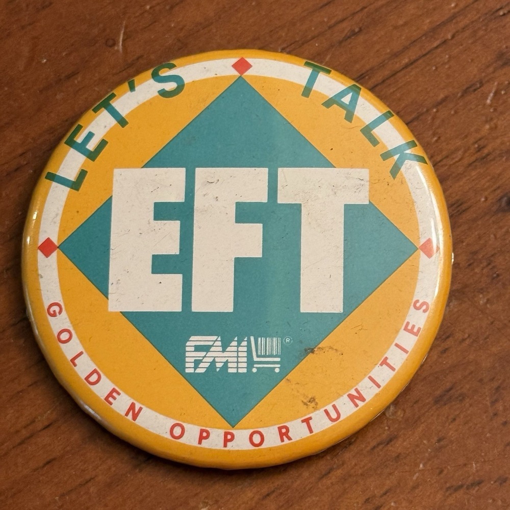 Let's Talk Golden Opportunities EFT FMIโ Vintage Pinback Button Pin Round Circle